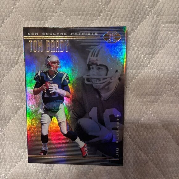 2018 panini illusions gold jim plunkett, tom brady #73 mint cond - Picture 2 of 3